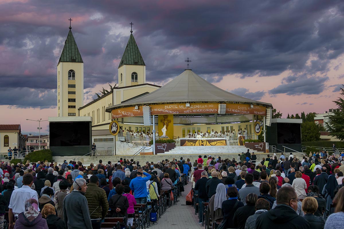 Saint James Church evening Mass at Medjugorje - Bosnia and Herzegovina