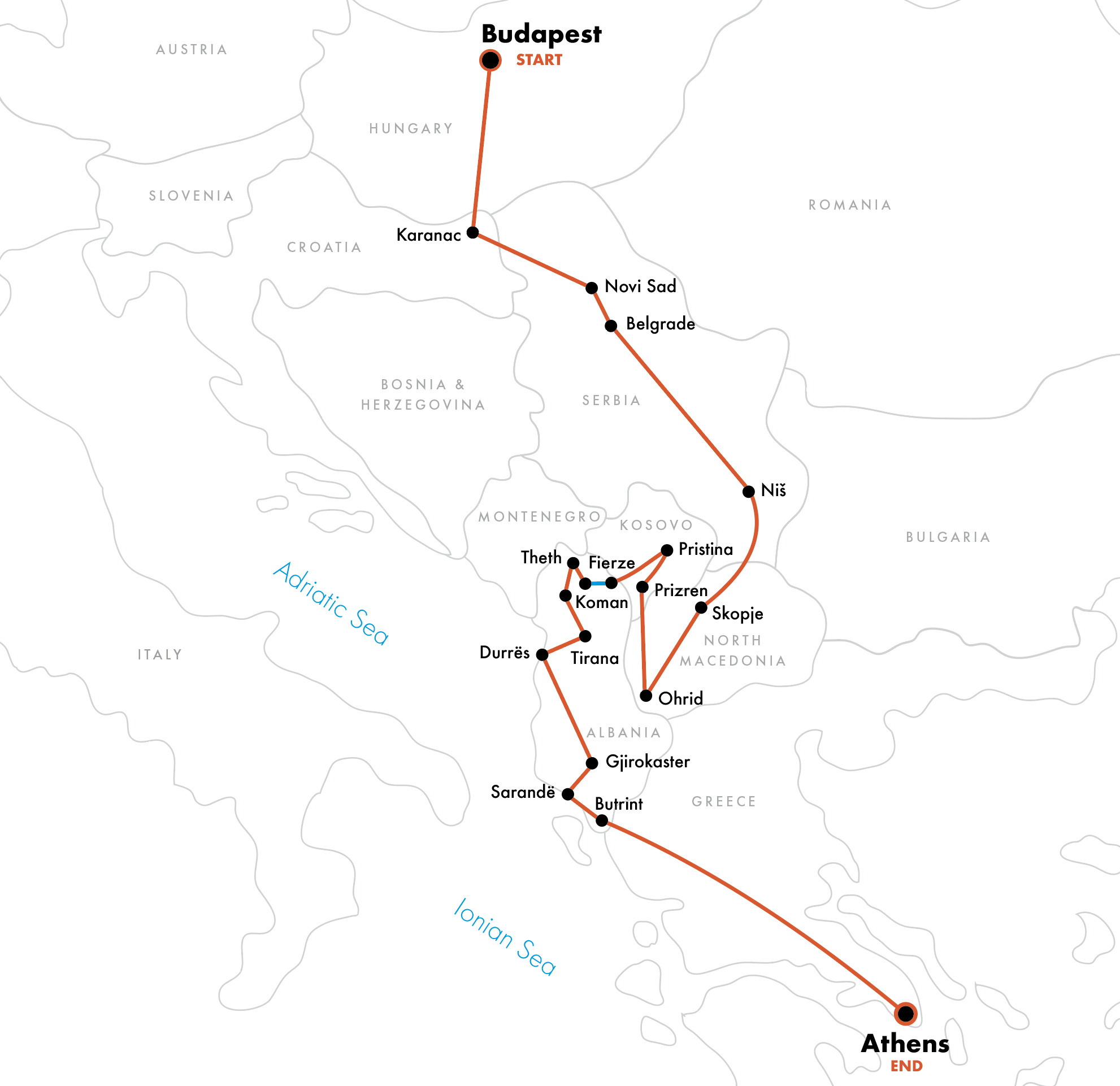15D Balkan Tour from Budapest to Athens via Balkans