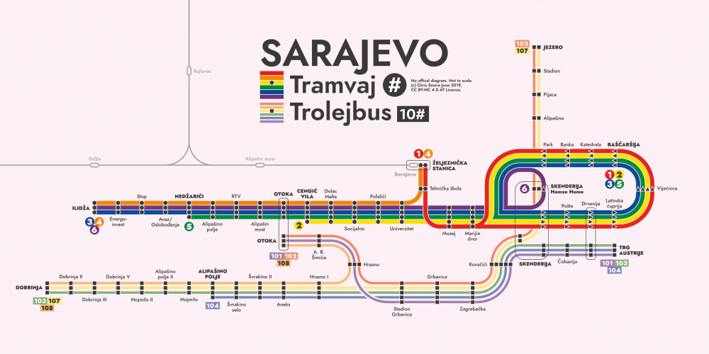Sarajevo Tram and Trolleybus city lines