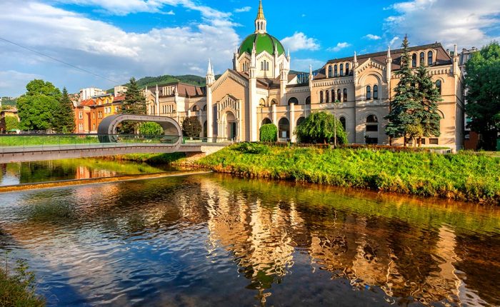 Sarajevo art academy and bridge Festina Lente