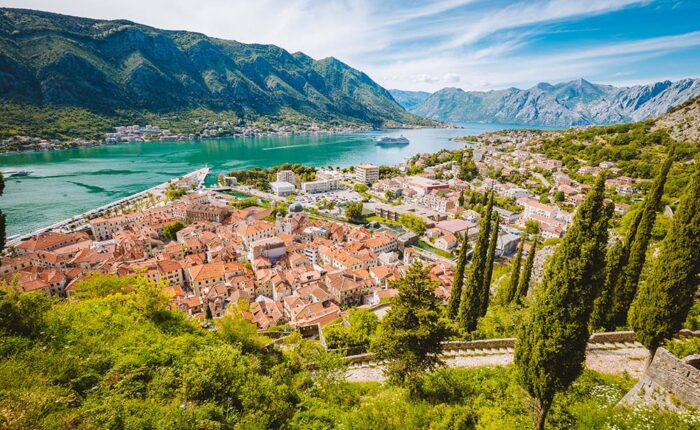Kotor old town and Kotor bay in Montenegro