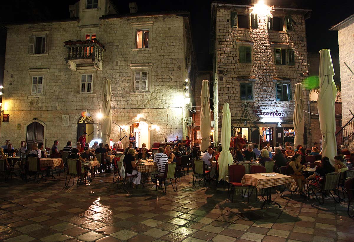 Kotor Old town evening buzz
