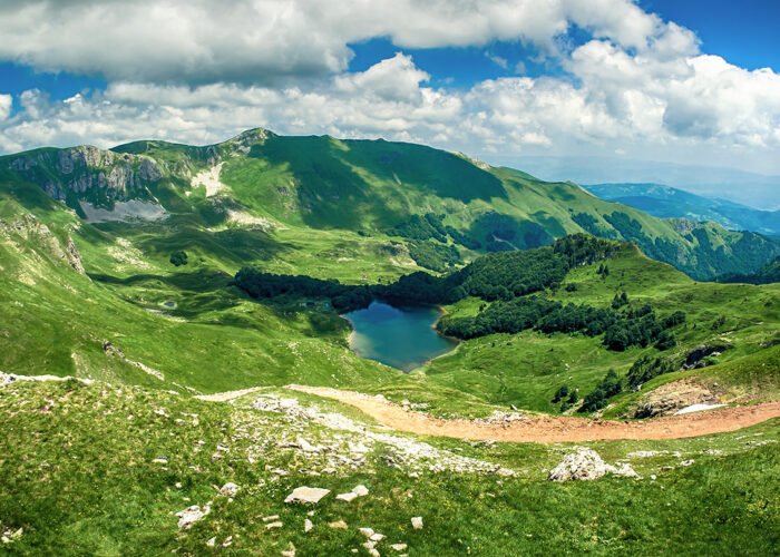 Pesica lake view from peaks of Bjelasica mountain at Biogradska Gora National Park - Montenegro