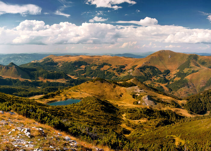 Ursulovacko Lake view from Bjelasica peak of Crna Glava - Biogradska Gora National Park