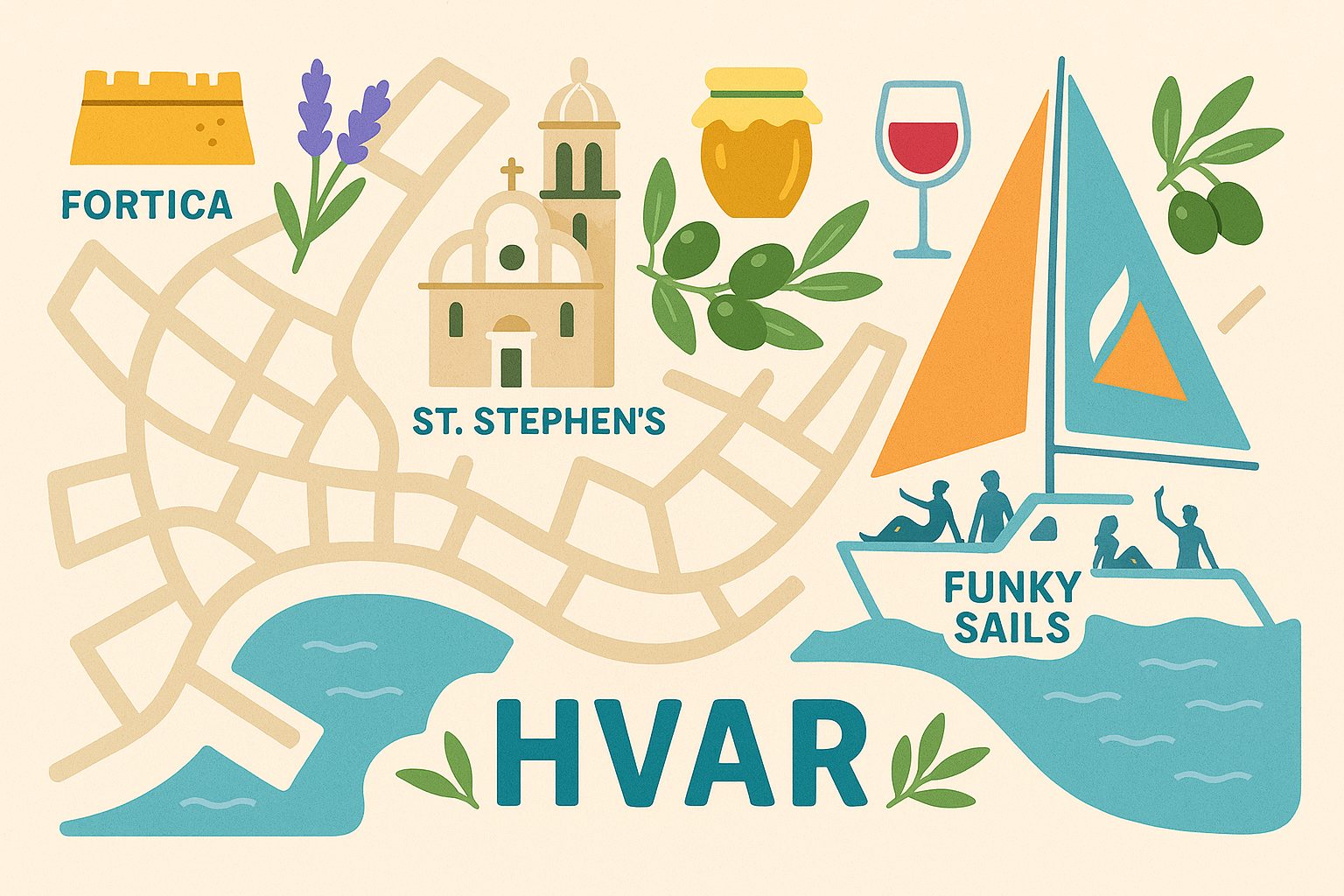 Hvar Town map